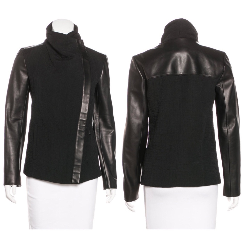 🚫❌SOLD🚫❌Helmut Lang leather sleeve jacket